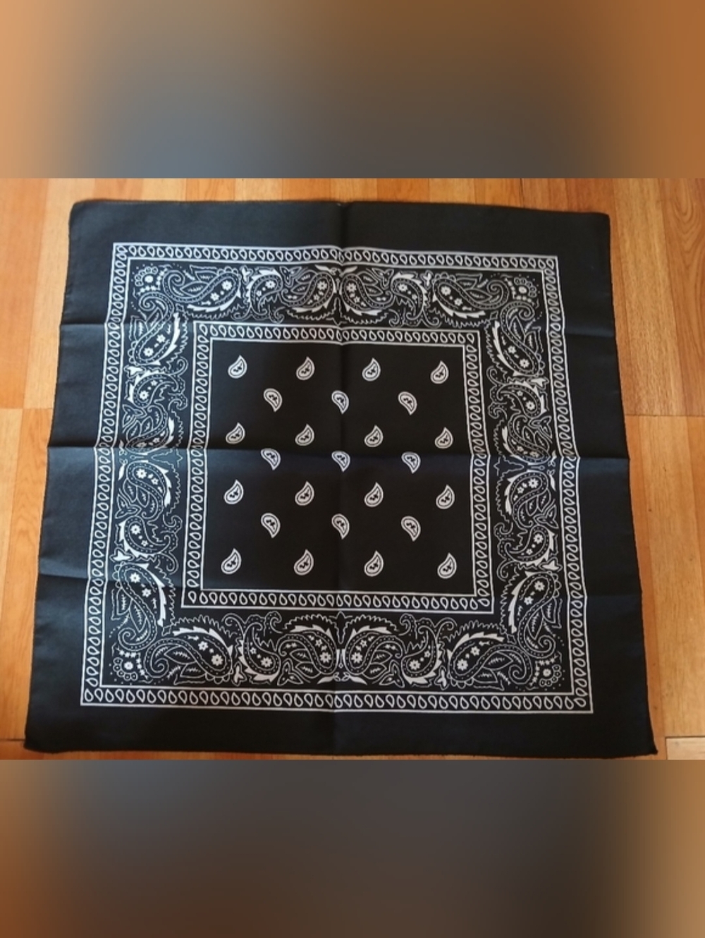 Classic Black Paisley Bandana, Never Used.